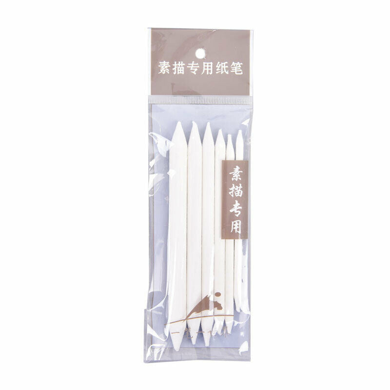 6pcs/set Blending Smudge Stump Stick Tortillon Sketch Art White Drawing C.l8