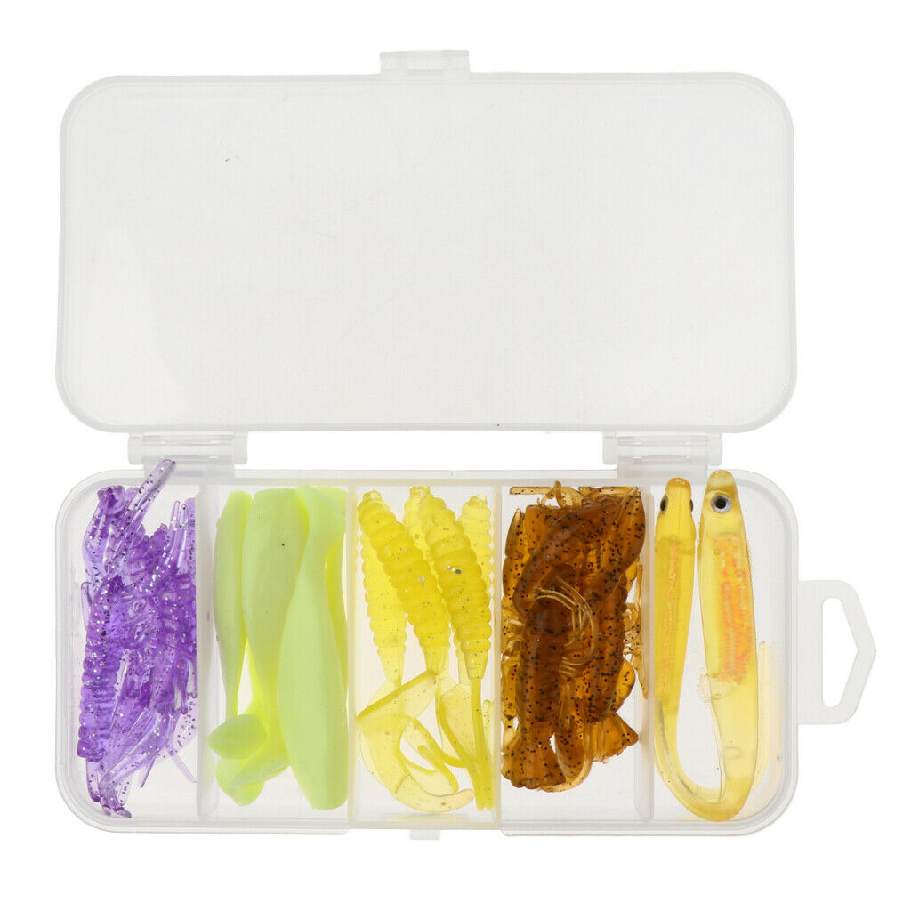 21pcs Soft Shrimp Shad Worm Fishing Lure