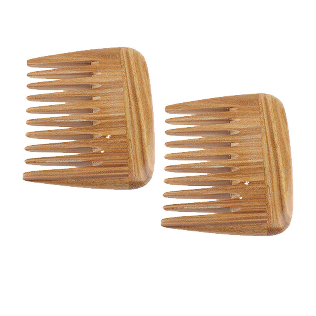 2Pcs 4" Retro Pocket Brush Anti-static Natural Massage Wide Teeth Hair Comb