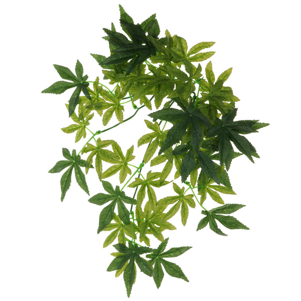 Set of 2, Terrarium Tank Lifelike Plants Vines Decorative Ornament for Reptiles