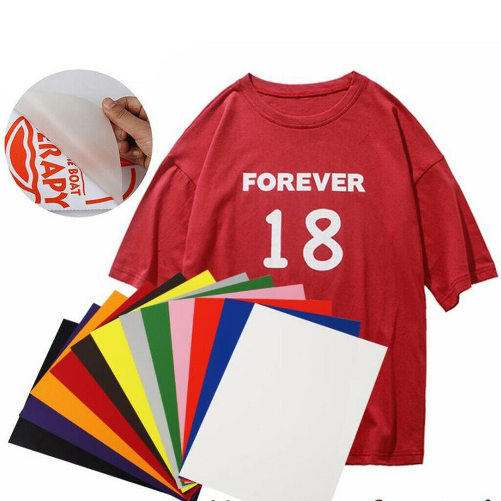 Multicolored Heat Transfer Vinyl Sheets Iron On Film for Crafts Leather DIY