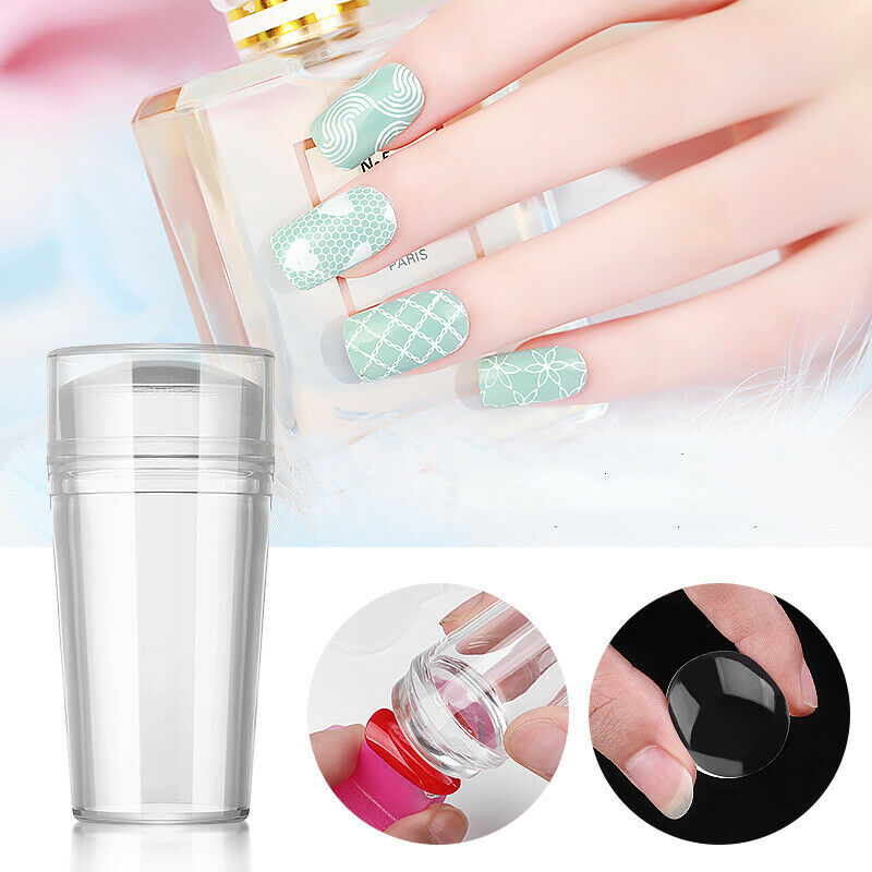 Silicone Transparent Nail Art Stamping Kit French For Manicure Plate StampBDAU