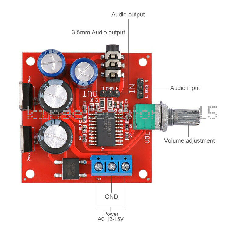 Dual TPA6120 AC 12V-15V Rectified Regulated Power Supply headphone amplifier NEW