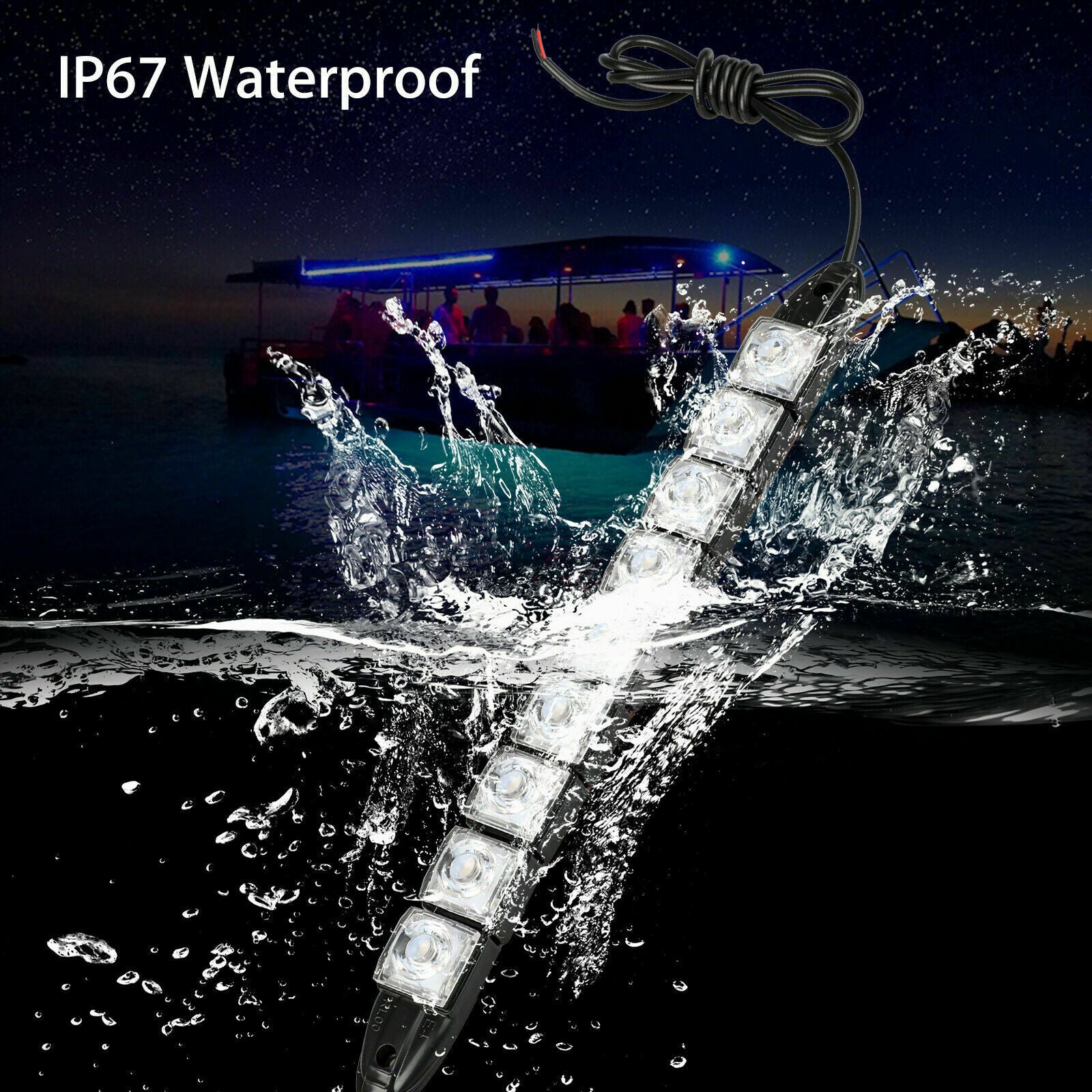2PCS Navigation 9 Led Marine Bow Boat 12V Yacht Pontoon Bright Lights Red Green