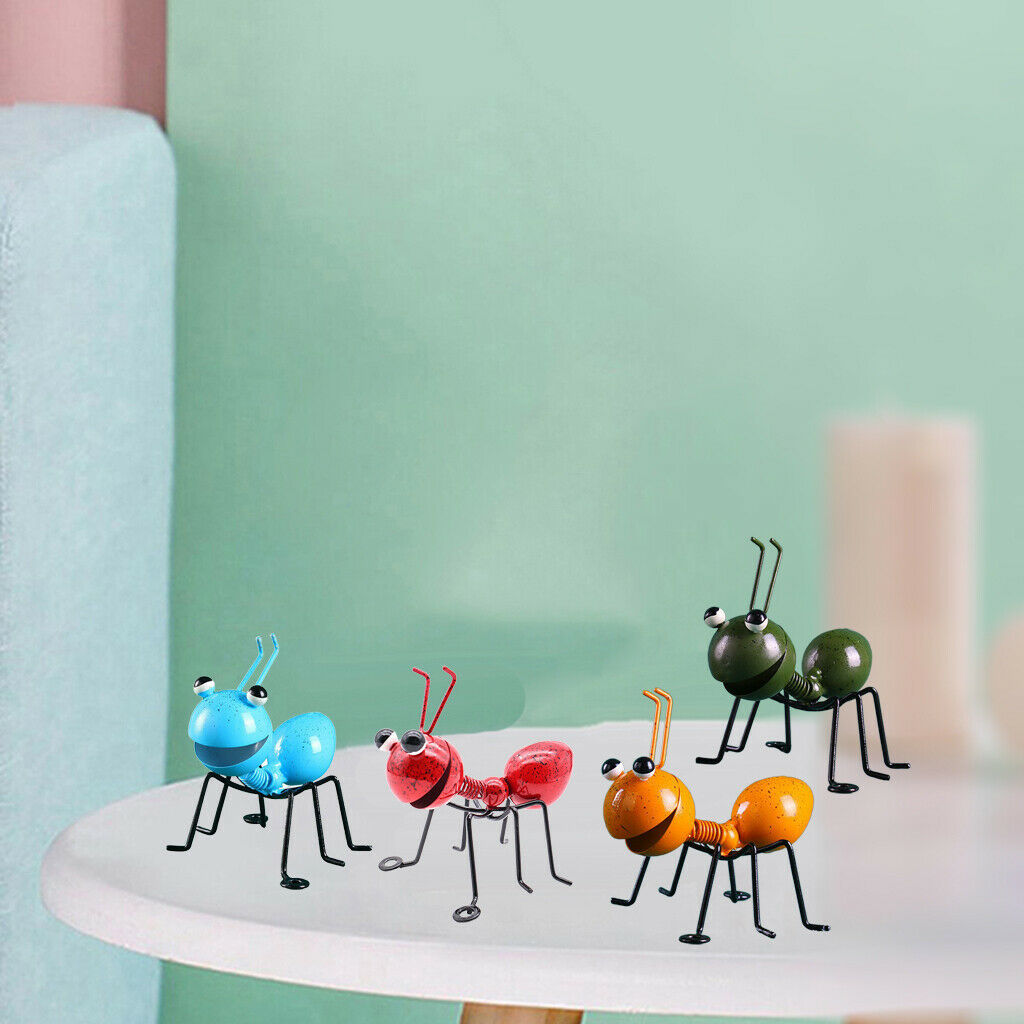 4pcs Metal Ant Wall Decor Hanging Ornaments Indoor Kid's Room Sculptures