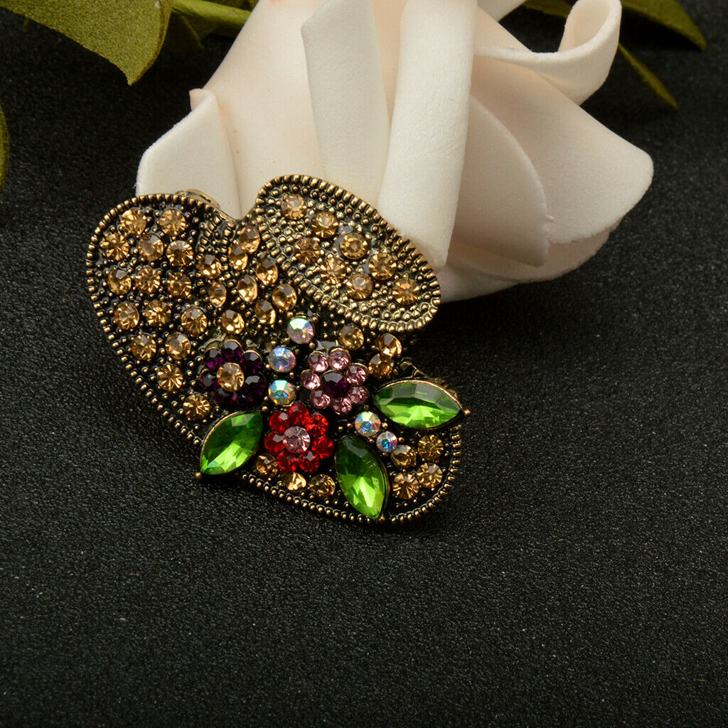 2 Pieces. Women's Fashion Brooch Hat-shaped With Red Crystal Embellishment