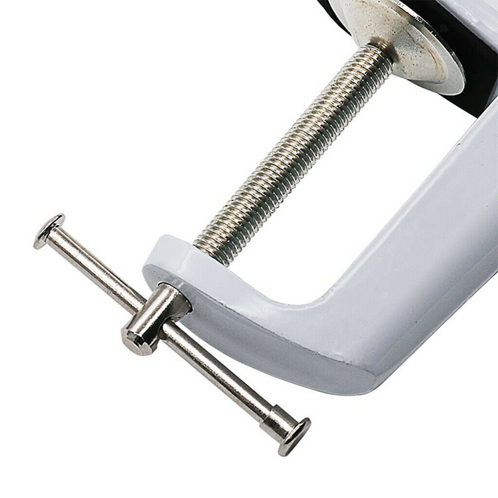 2-pack white stainless steel adjustable arm clamp table lamp clip metal stand