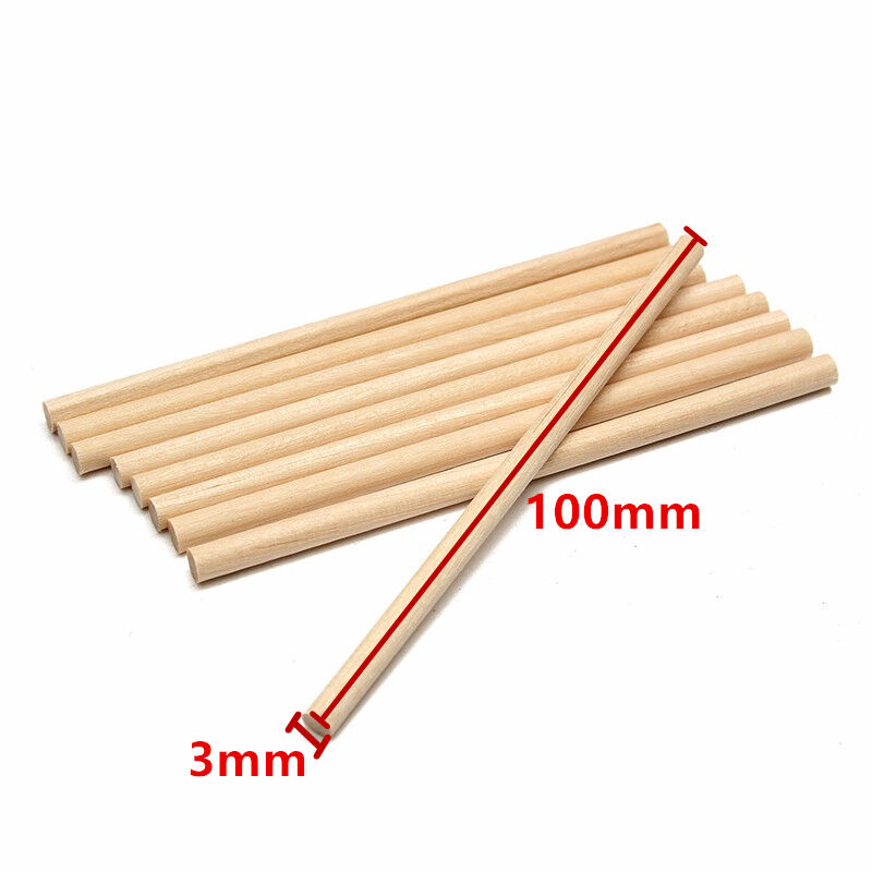 100pcs 100mm Round Wooden Lollipop Lolly Sticks Cake Dowel For DIY Food Craft