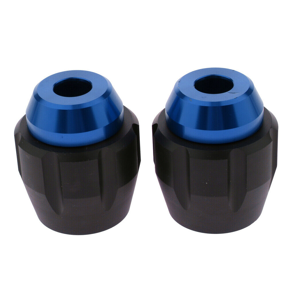 Pair Motorcycle Front Axle Fork Sliders Fairing Guard Crash Protectors Blue