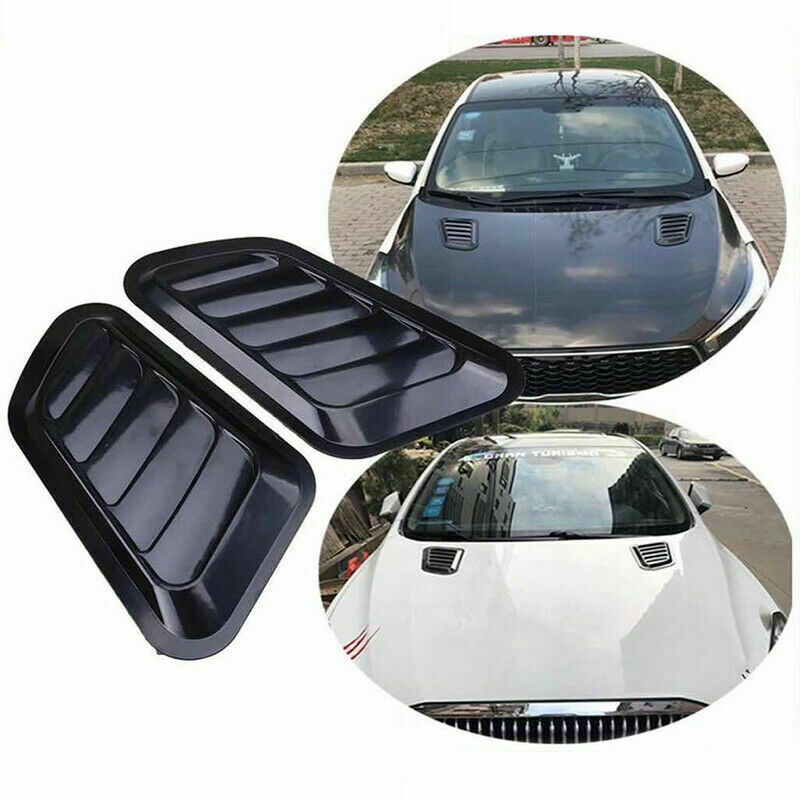 Universal Pair Black Air Flow Intake Bonnet Decorative Vent Hood