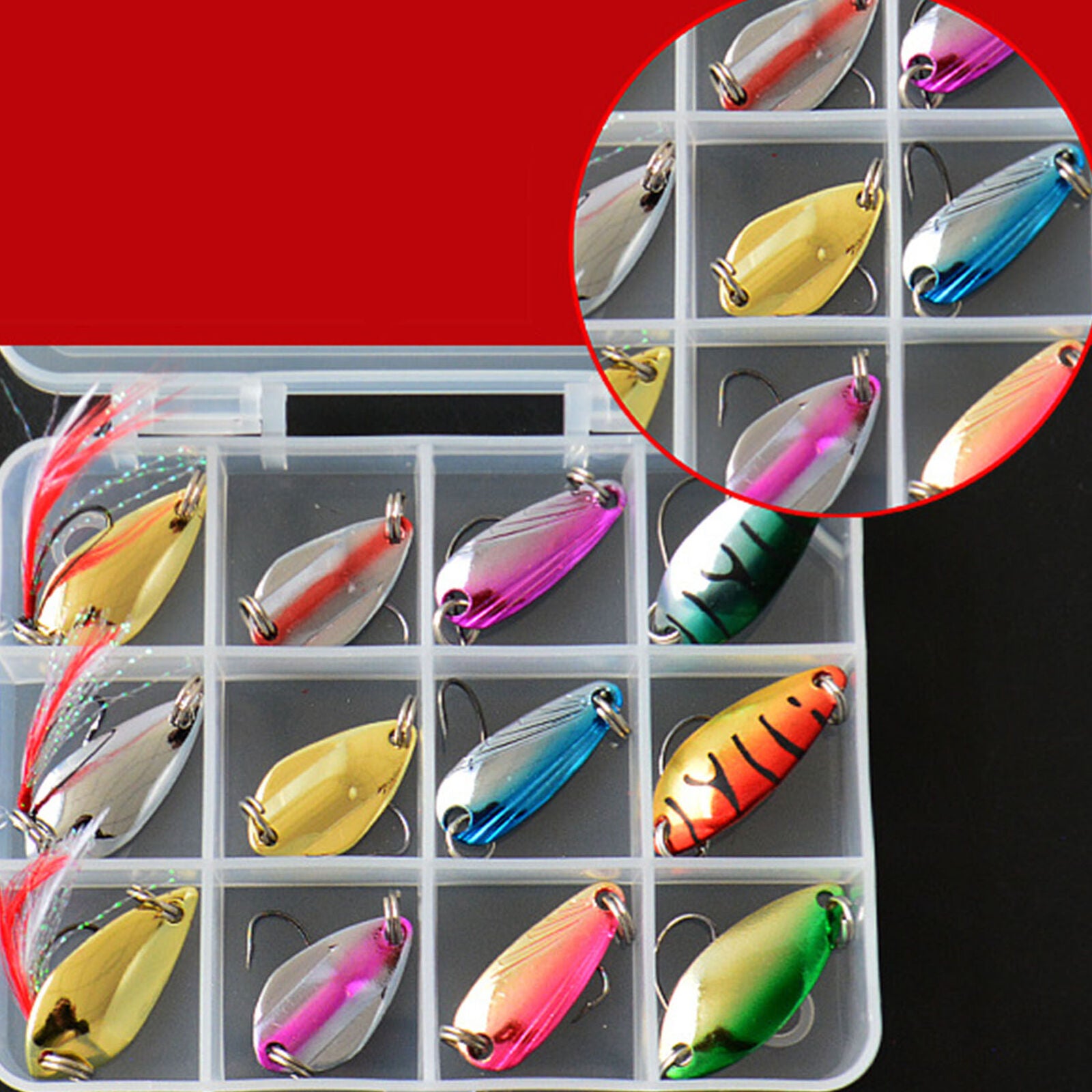 Trout Spoon Box Trout Spoon Set 12 Flasher Trout Fishing Lures 2.5-3g