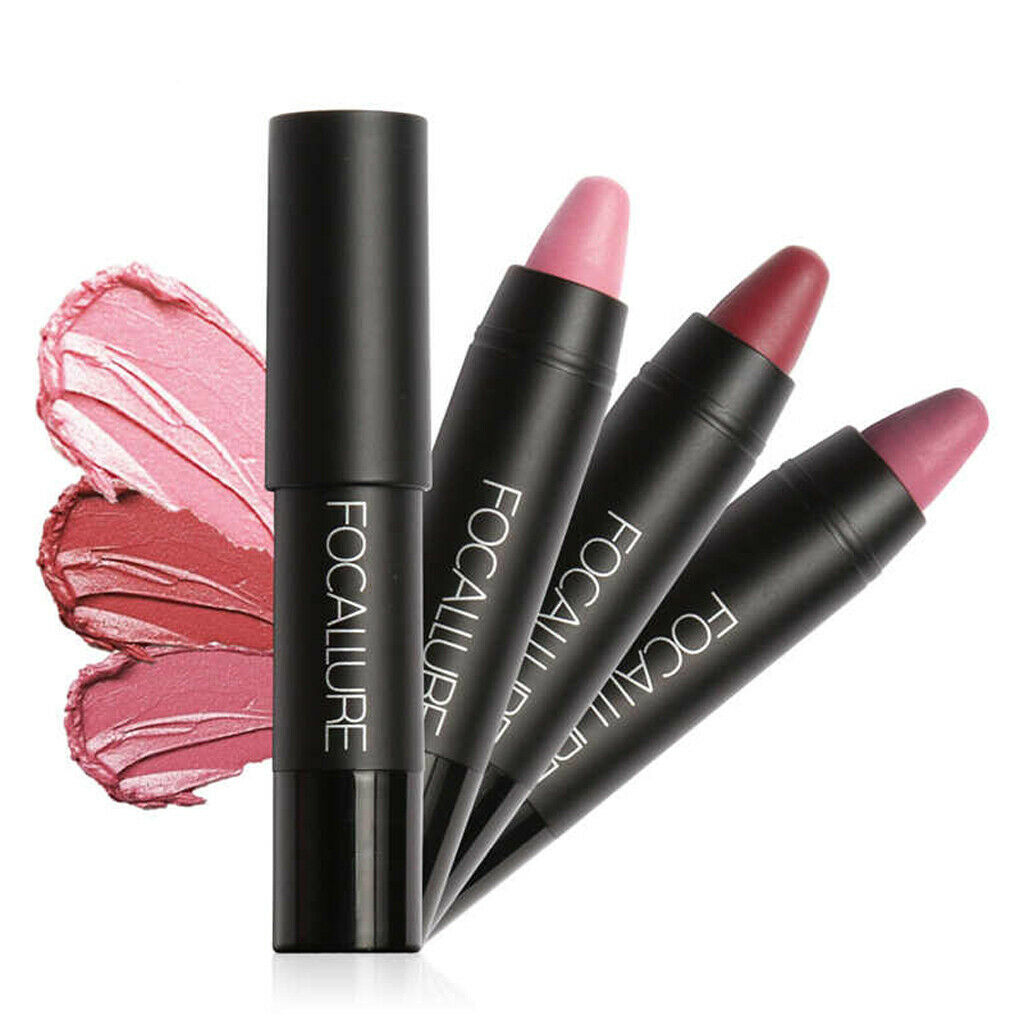 3 Colors Lipstick Matte Shimmer Velvet Lasting Moisture Lip Gloss Makeup #3
