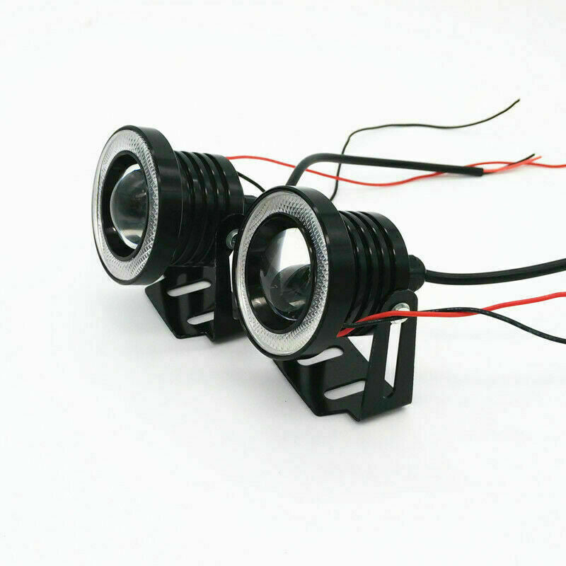 3.5" Inch COB LED Fog Light Projector Car Blue Angel Eyes Halo Ring DRL Lamp