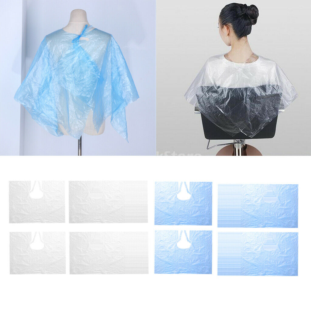 150pcs Disposable Hair Cutting Cape Gown Protect Barber Capes Apron Clear