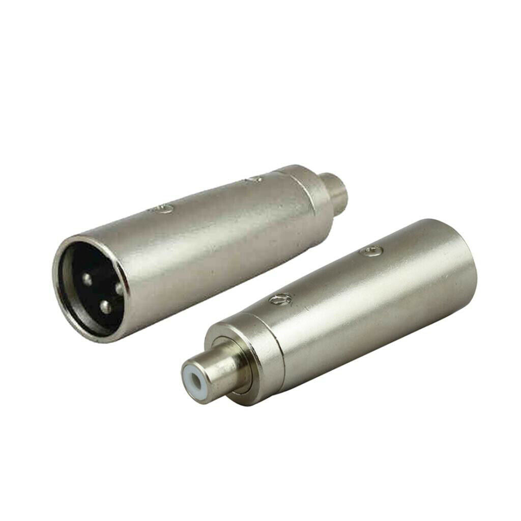2Pack XLR 3 PIN Female to RCA Female Coupler Audio Splitter Adapter Mic Cable