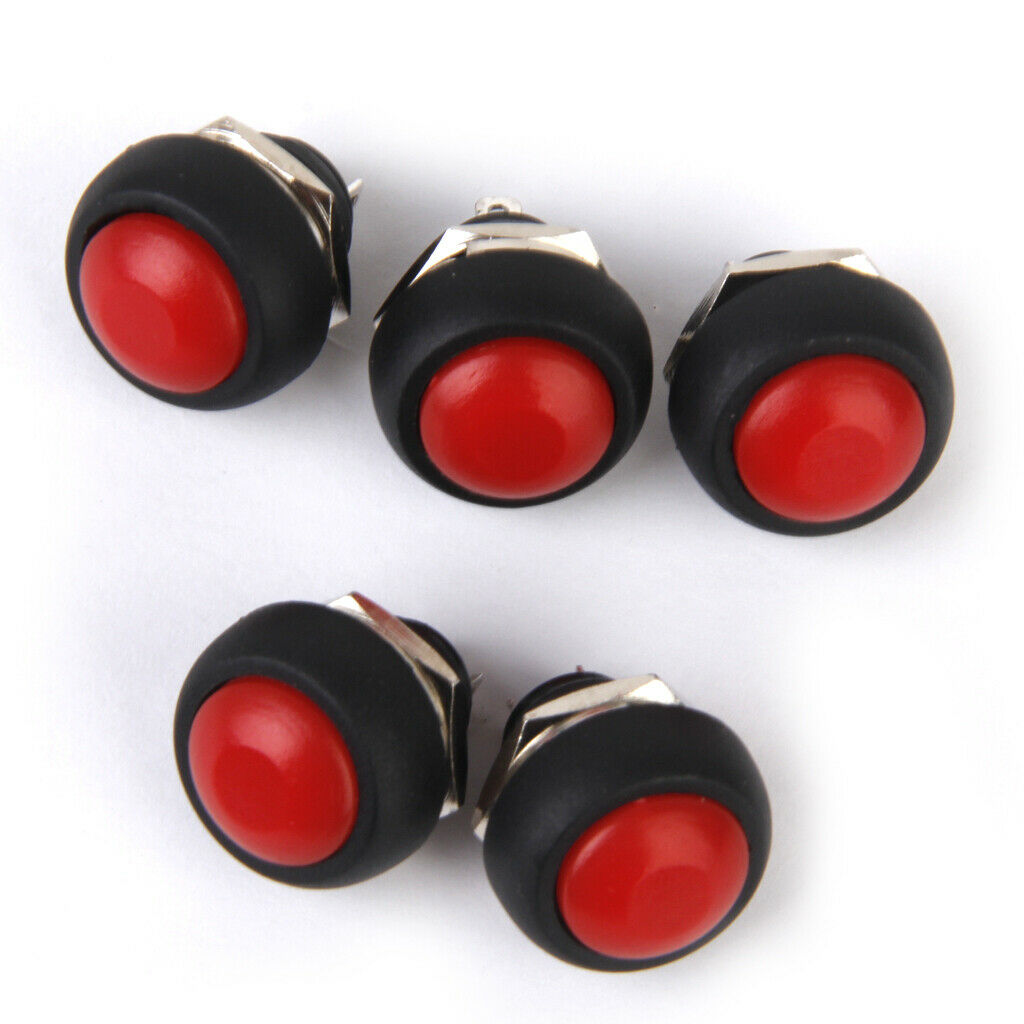 5x Momentary Push Button Horn Switch for Doorbell/Boat/Car Waterproof Red