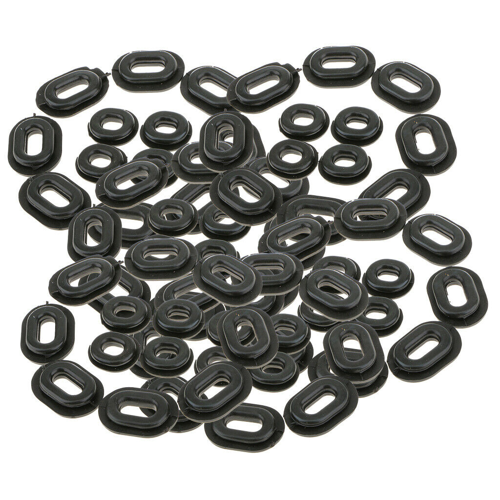 72 Pcs Black Rubber Side Cover Grommets For Motorcycle Car Auto CG125
