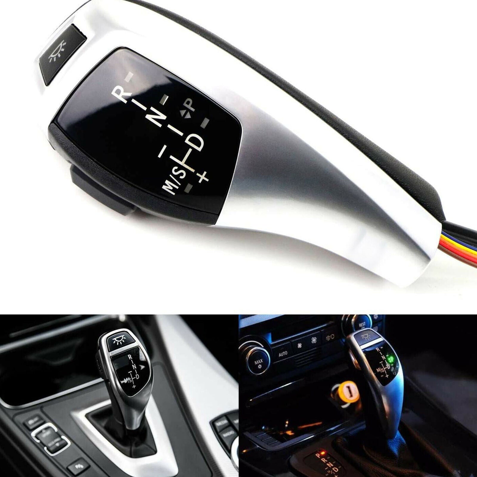 F30 Style LED Illuminated Shift Knob Gear Selector Upgrade For BMW E90 E92 E93