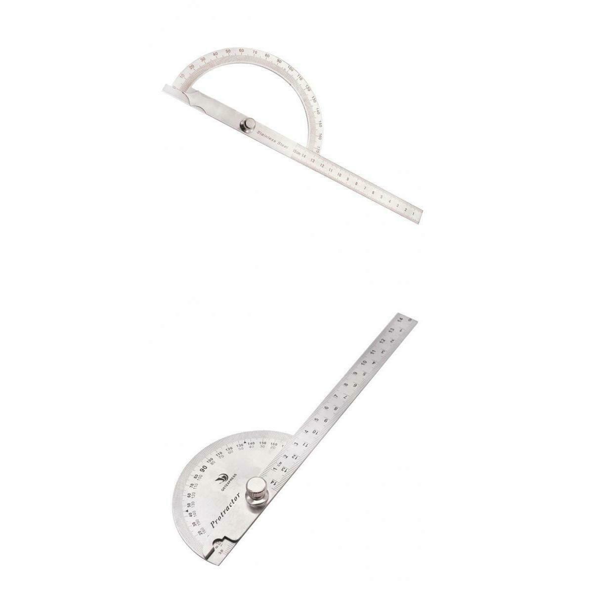 2 X 180 Degree Protractor Ruler Angle Finder 145 & 150mm Durable Hand Tools