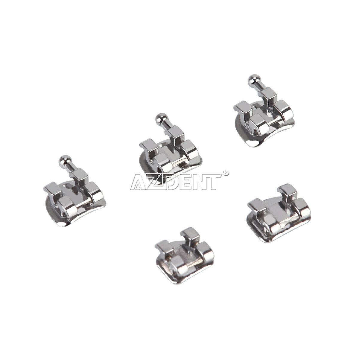 30 X Dental Orthodontic Brackets Braces Mini Edgewise 018 Hook 345 Metal AZDENT