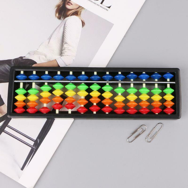 13 Column Portable Plastic Abacus Arithmetic Soroban Calculating Tool With Beads