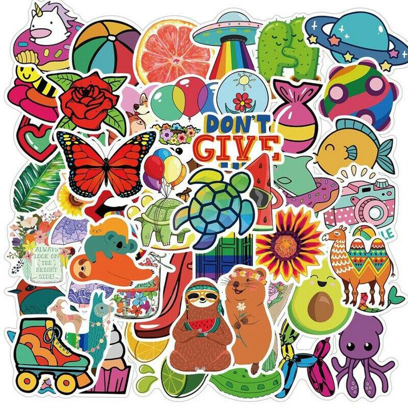 50Pc Cute Cartoon Stickers For Notebook Luggage Guitar PVC Graffiti Stick.l8