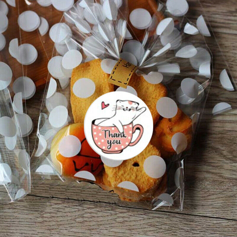 500pcs Cat Thank You Stickers  Round Adhesive seal Labels for Gift Decora.l8