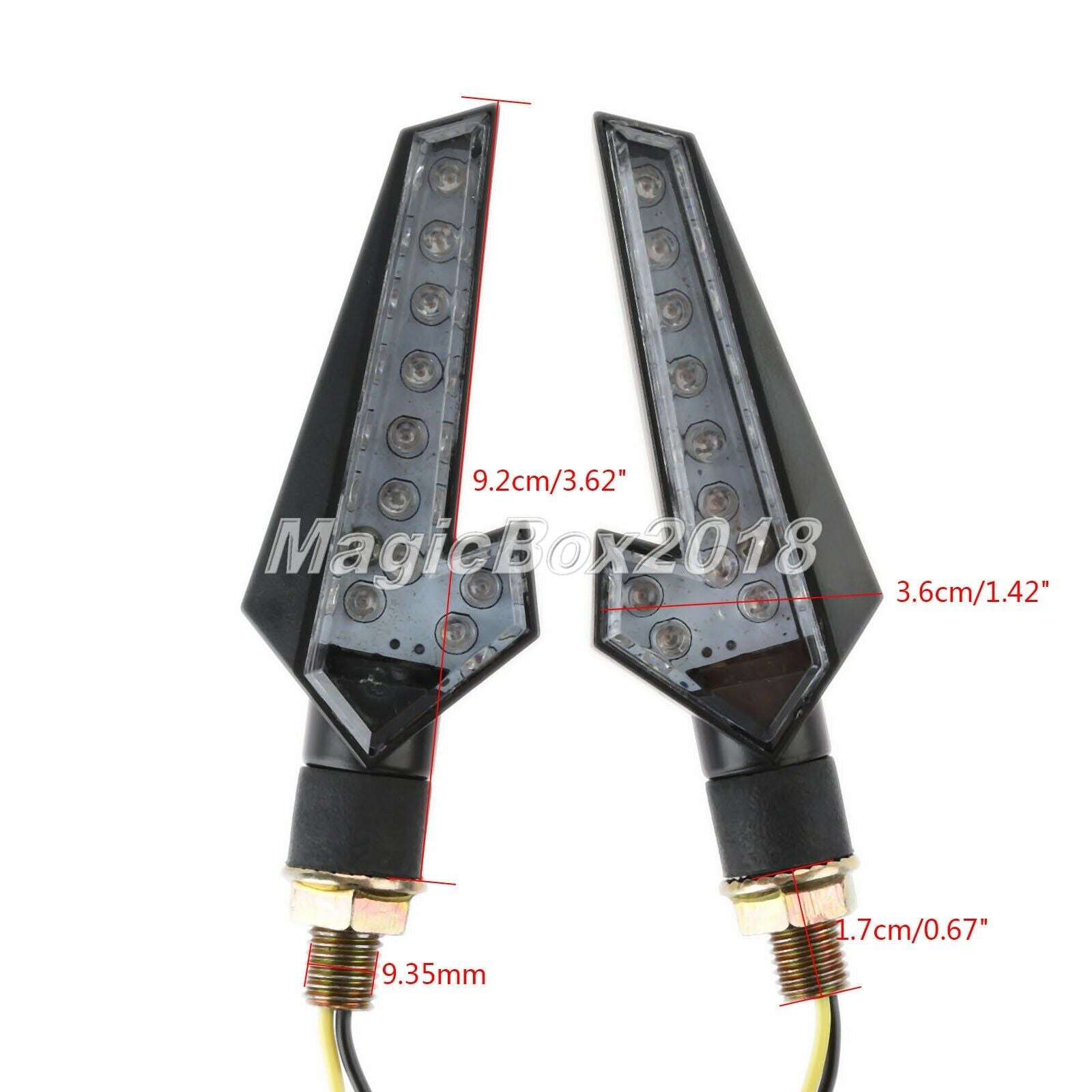 1 Pair 12V Motorcycle Motorbike LED Turn Signal Indicator Blinker Amber Light