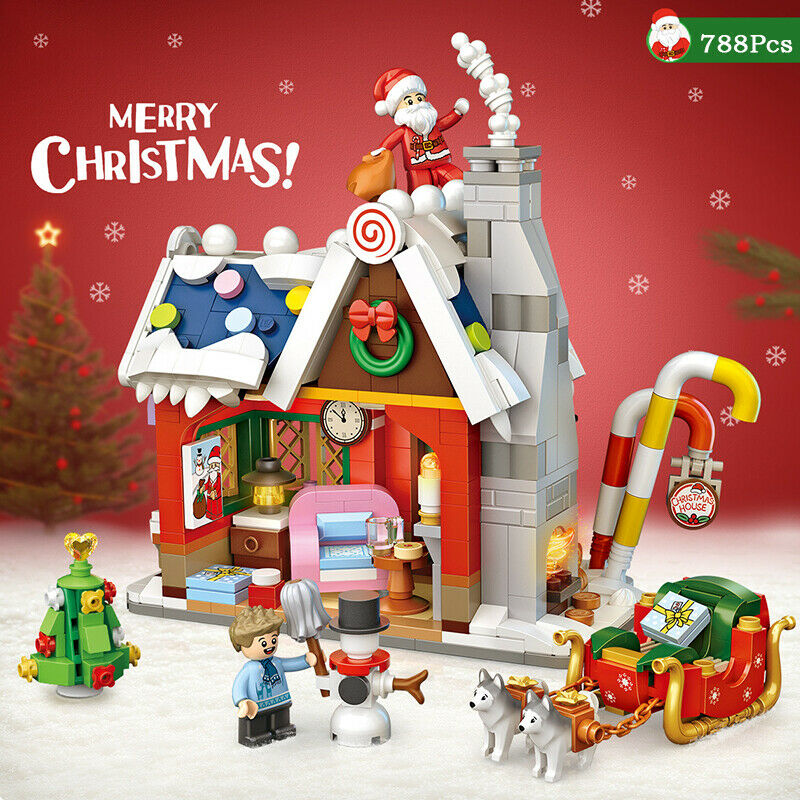 DIY Building Bricks Cute Christmas Set Toys Santa Claus Kids GiftsBDAU