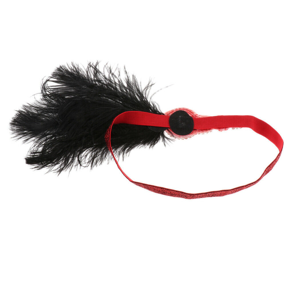 1920s  Headband Wedding Party Flapper Headpiece Fancy Headdress Red