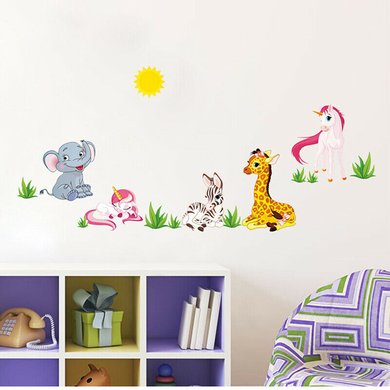 Animals Wall Stickers Kids Baby Rooms Elephant Giraffe Horse Wall Dec.l8