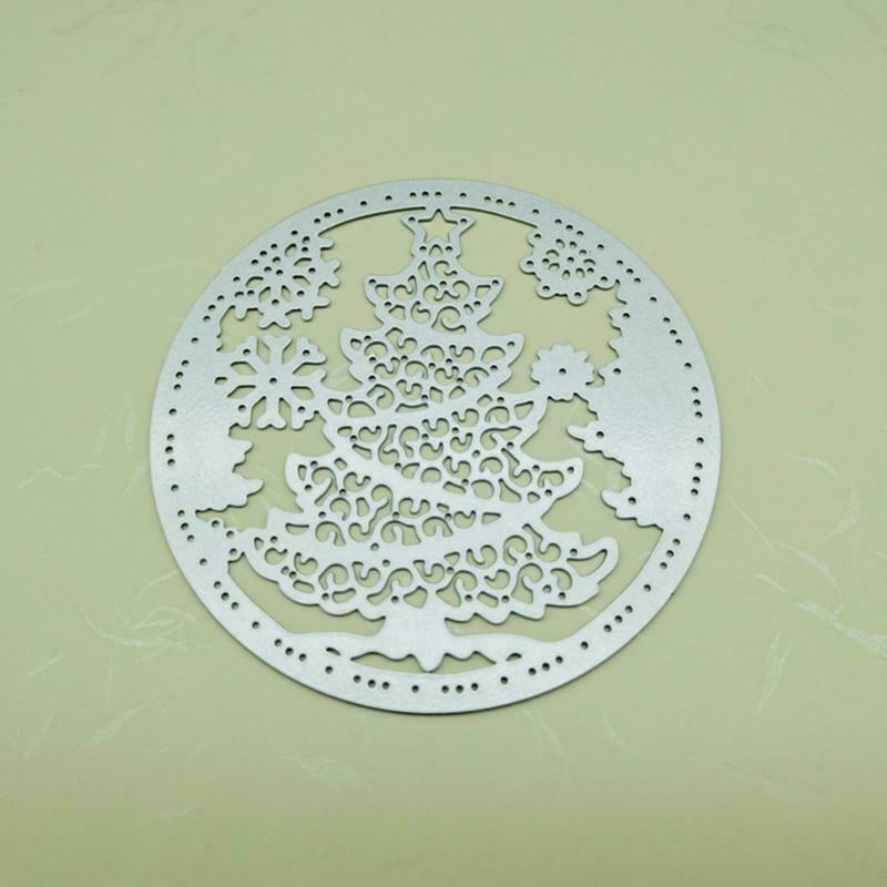 Christmas Tree Cutting Die Template Snowflake Background Embossed Cutting Die