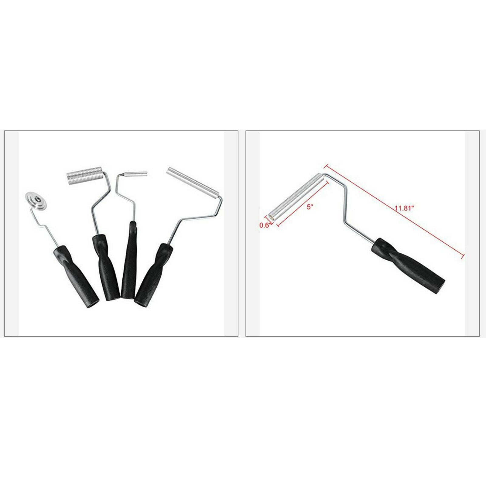 4x Black Laminating Paint Roller Kit for Mold Fiberglass Bathtub Boat Repair