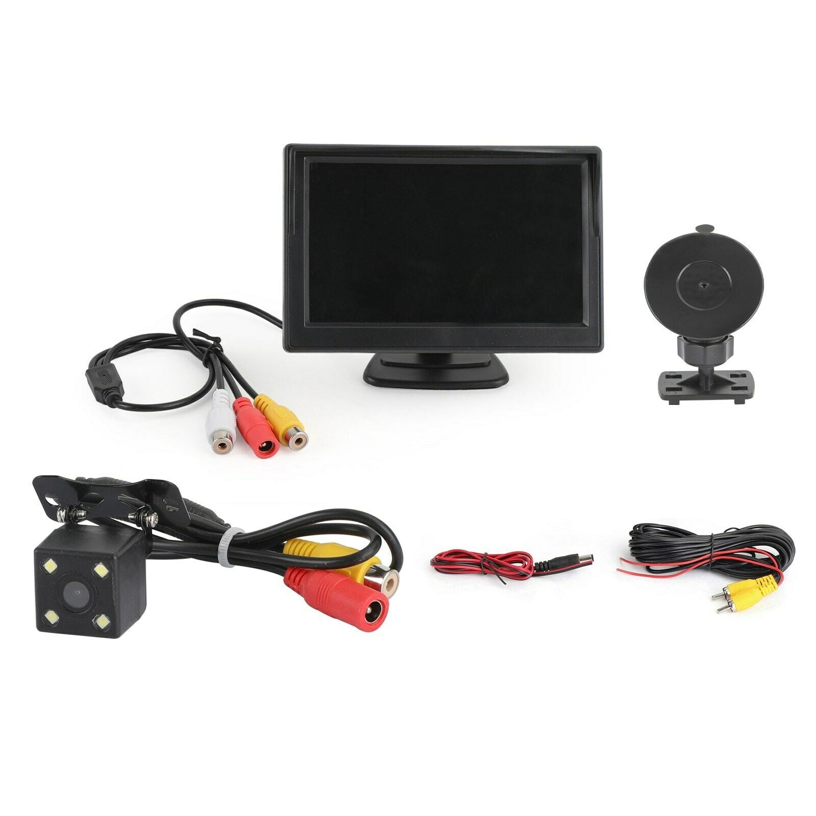 5 inches TFT LCD Car Screen Monitor + Universal 4LED Car Rear View Camera Kit CA
