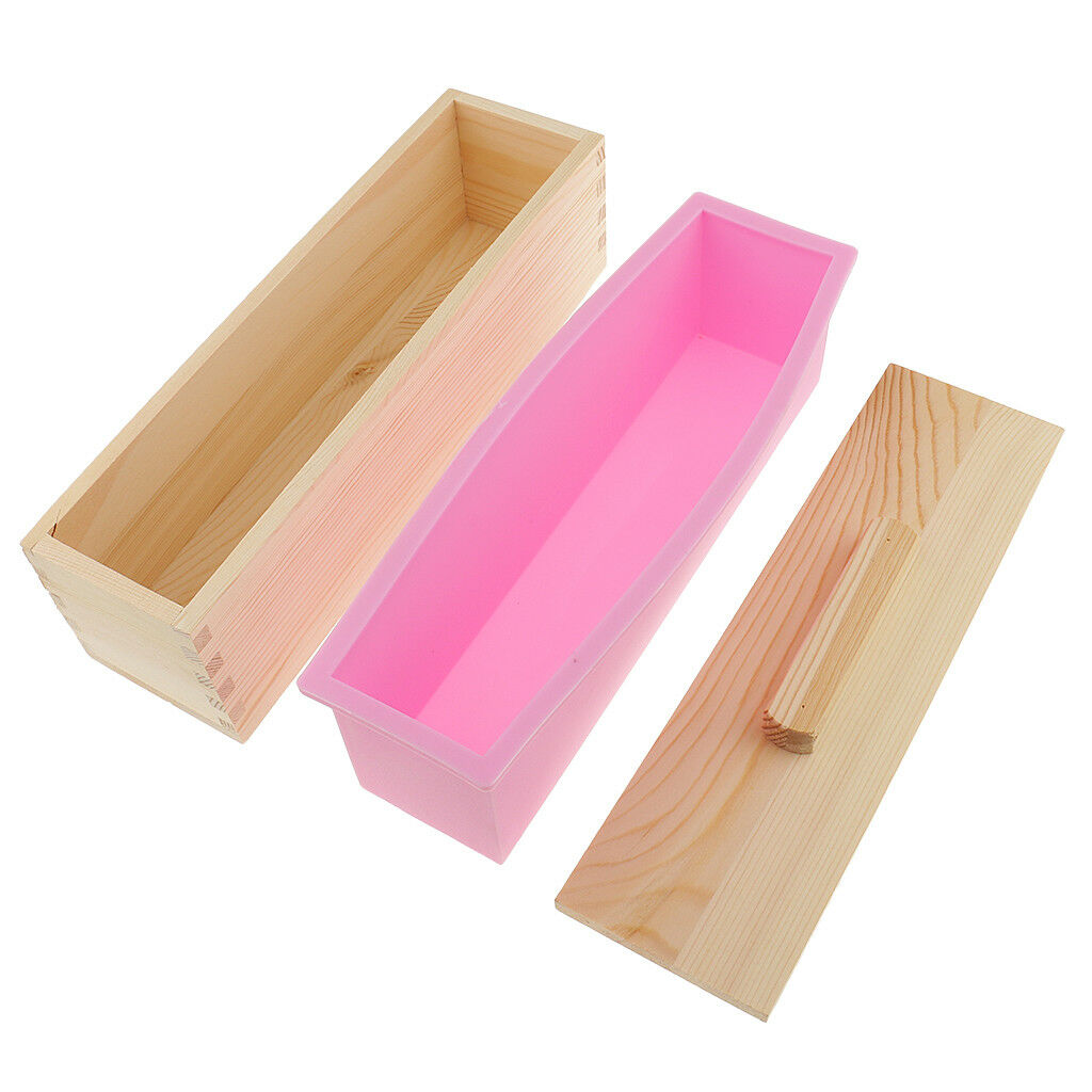 Rectangle Silicone Soap Mold Wooden Box DIY Toast Loaf Baking Cake Mould