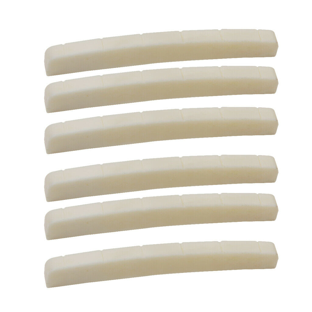 6x Beige Buffalo Bone Slotted Nuts for    Guitar