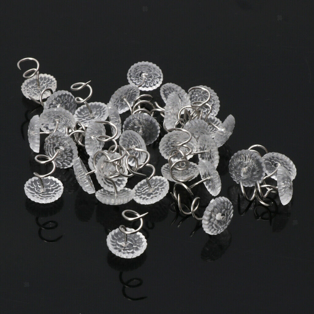 50Pcs Spiral Screw Bedskirt Pins Twist Push Pins For Home Upholstery _S