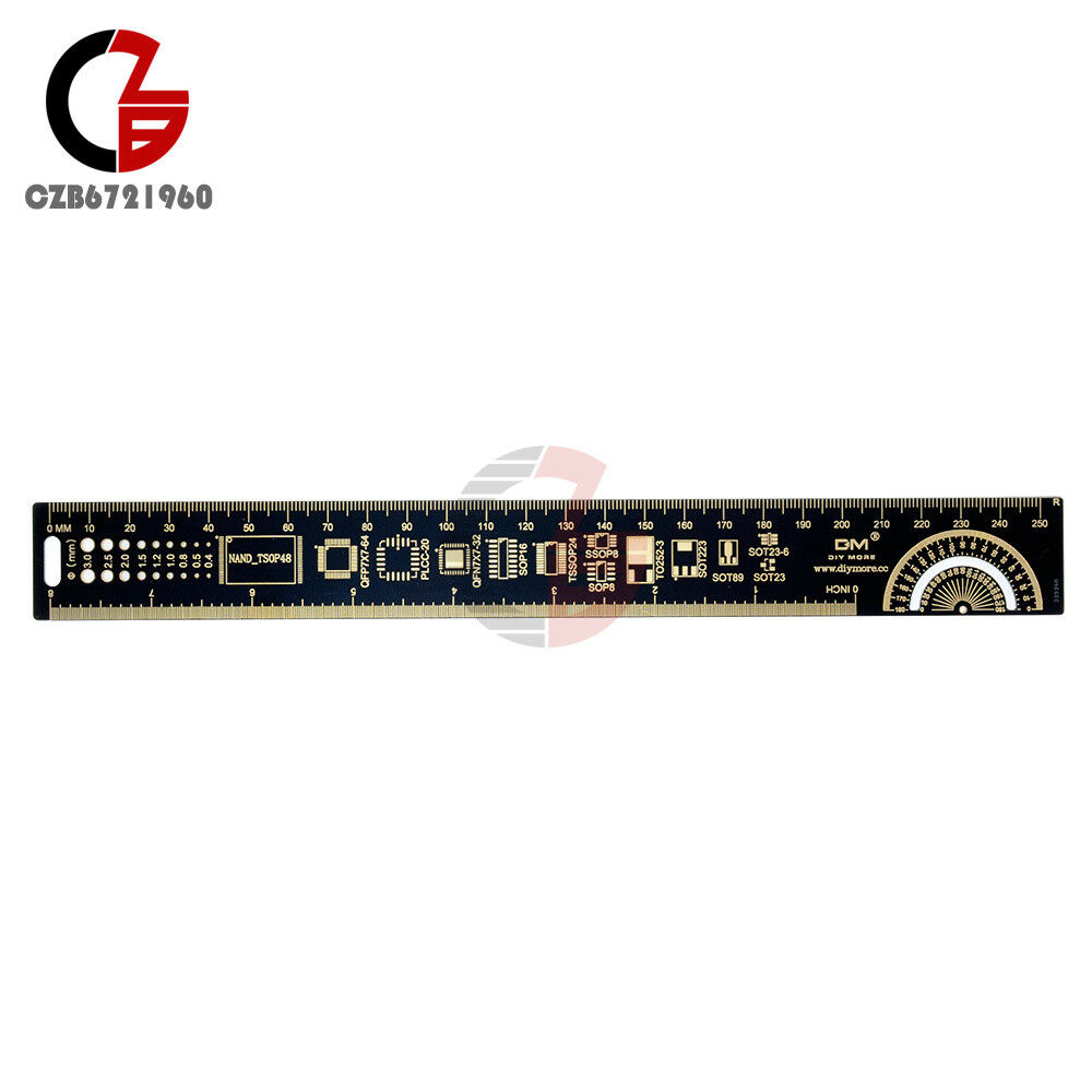 10 inch 25cm Multifunctional PCB Ruler Measuring Tool Resistor Capacitor Chip IC