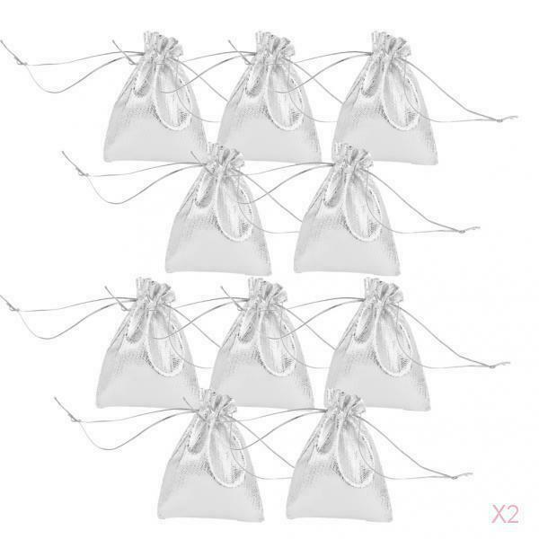 3.5x2.6 inch Organza Gift Bags 20Pcs Drawstring Gift Bags Sheer Organza Favor