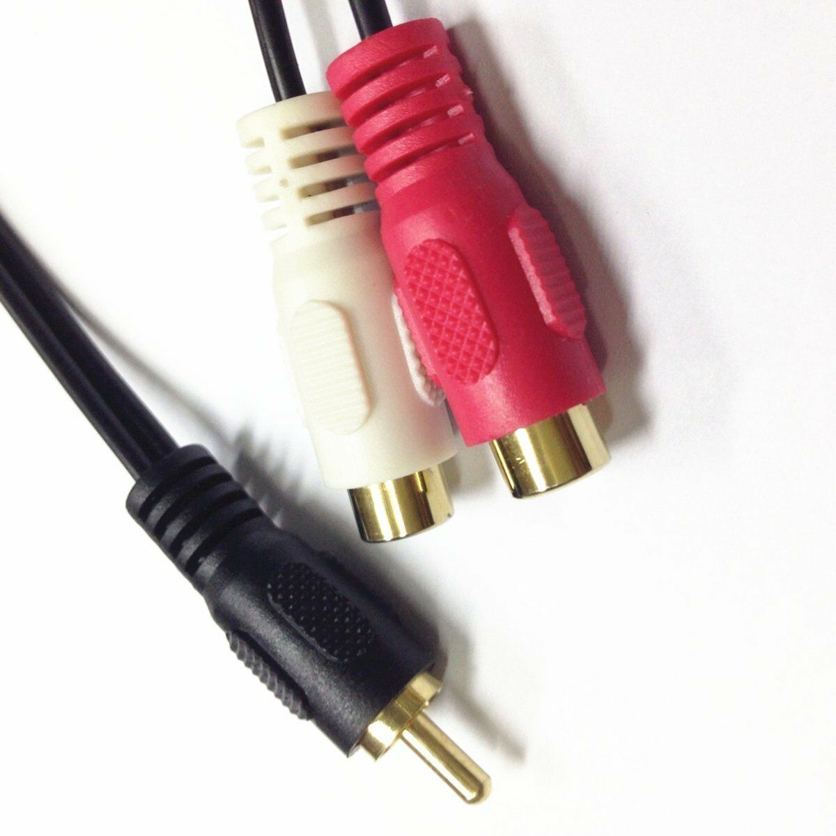 0.25m Stereo Male Plug to 2RCA Female Jack Y Cable Splitter Audio Video Adapter