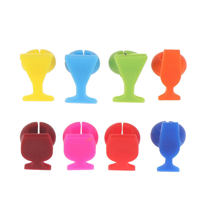 8pcs Silicone Wine Glass Shape Wine Glass Marker Drinking Cup Identifi.l8