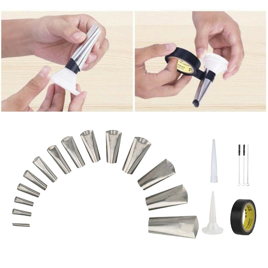 20pcs Caulking Finisher Nozzle STAINLESS Push Rod Caulking Applicator Tool