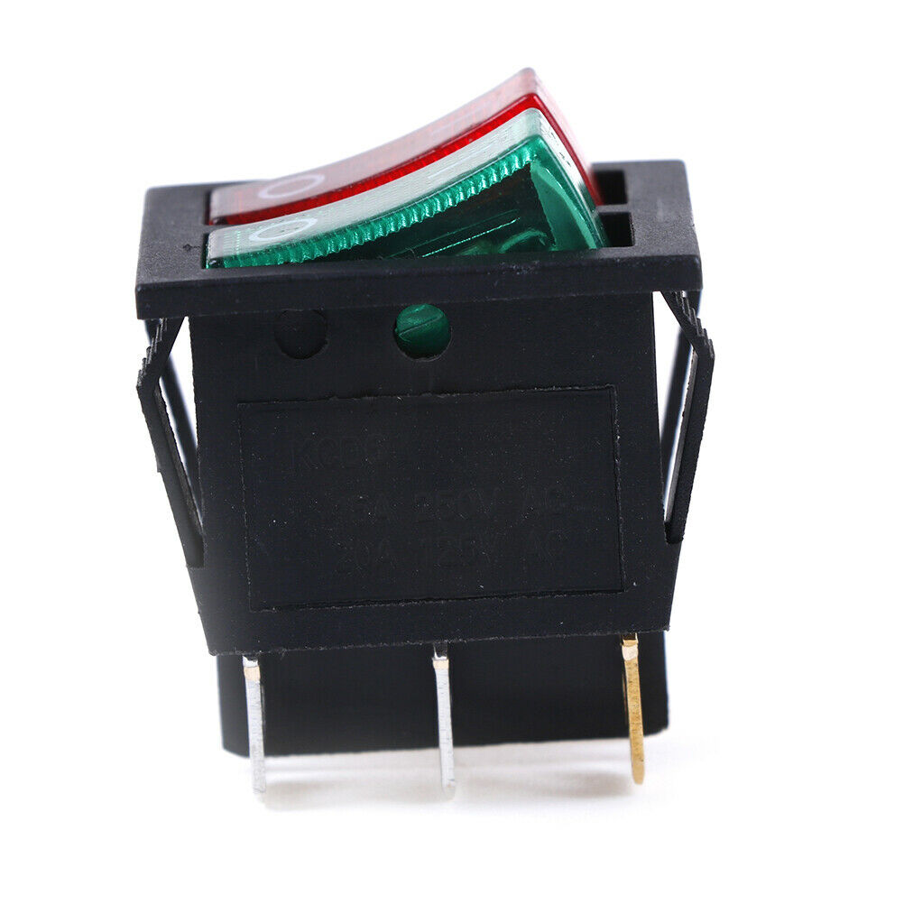 6 pin on/off double spst rocker boat switch 250V/15A 125V/20A red green light WF