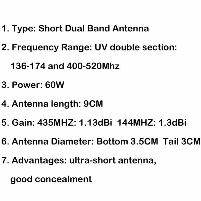 5Pc 9cm Short Dual Band Antenna HH-N2RS PL-259 For Mobile Radio UHF&VHF White B5