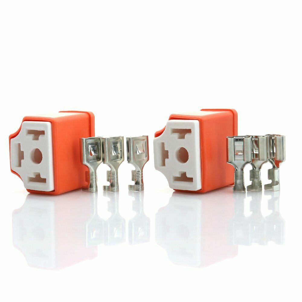 2X H4 HB2 9003 Female Bulb Connectors fit Halogen HID Xenon Terminal Pins Socket
