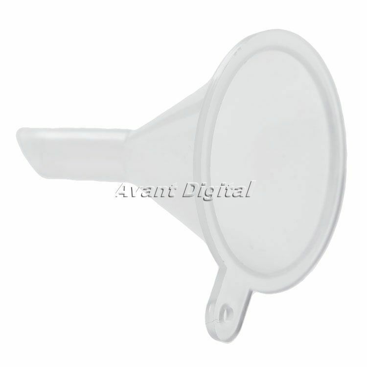 10Pcs Plastic Clear Liquid Oil Funnels Bottle Perfume Diffuser Filter Lab Travel
