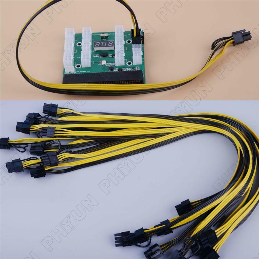 10Pcs 80cm 6 Pin to 8 Pin PCI-E Cable 18AWG For Ethereum Mining Breakout Board