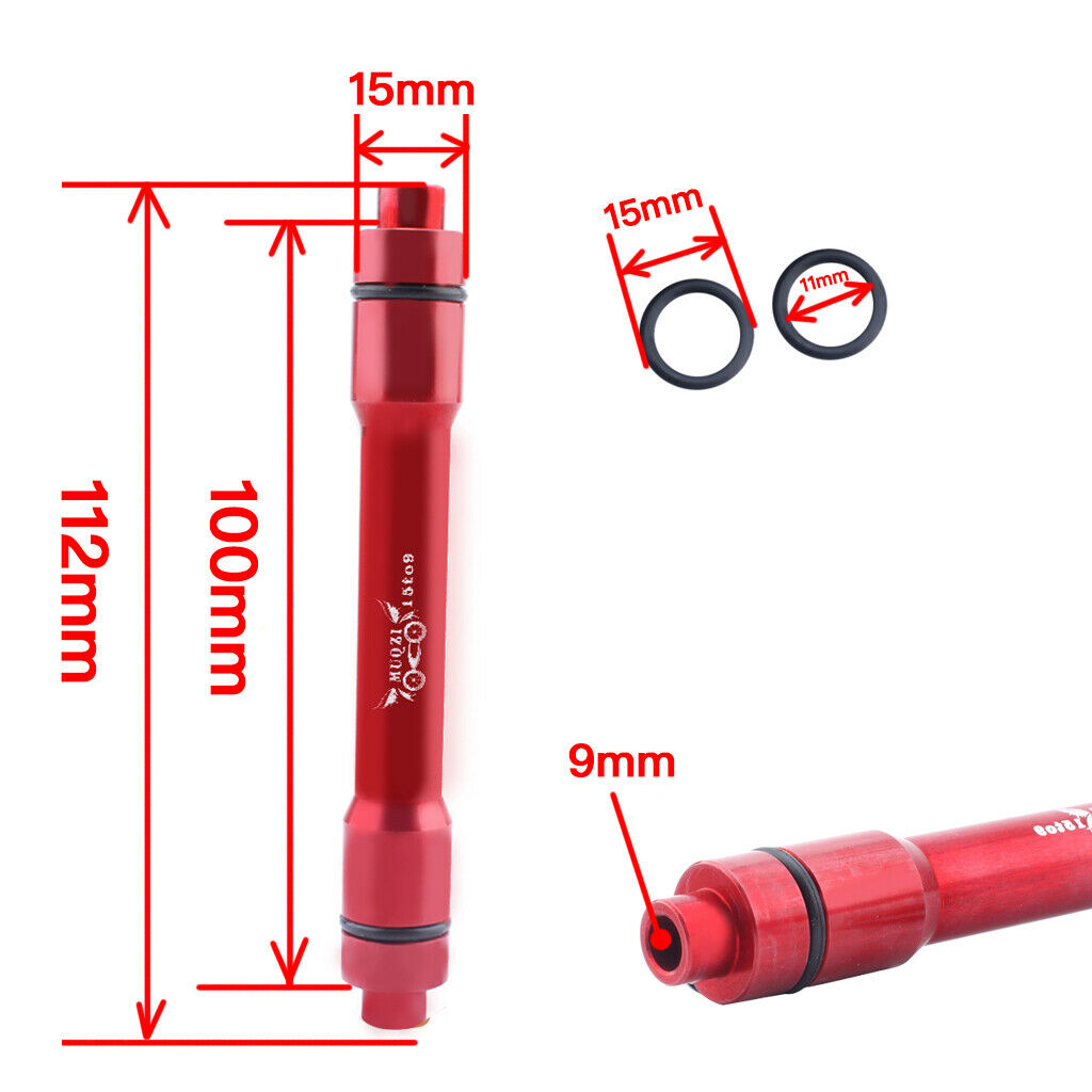 prettyia Bike 15 to 9mm Thru Axle Quick Release Hub Conversion Adapter Red