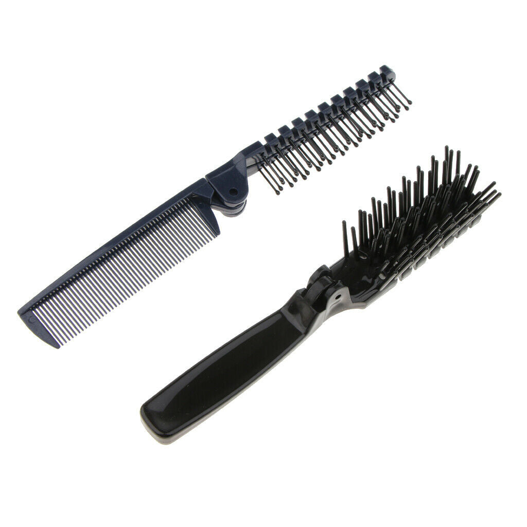 2 Colors Hair Comb Set Heat Resistant Antistatic Folding  Hairbrush