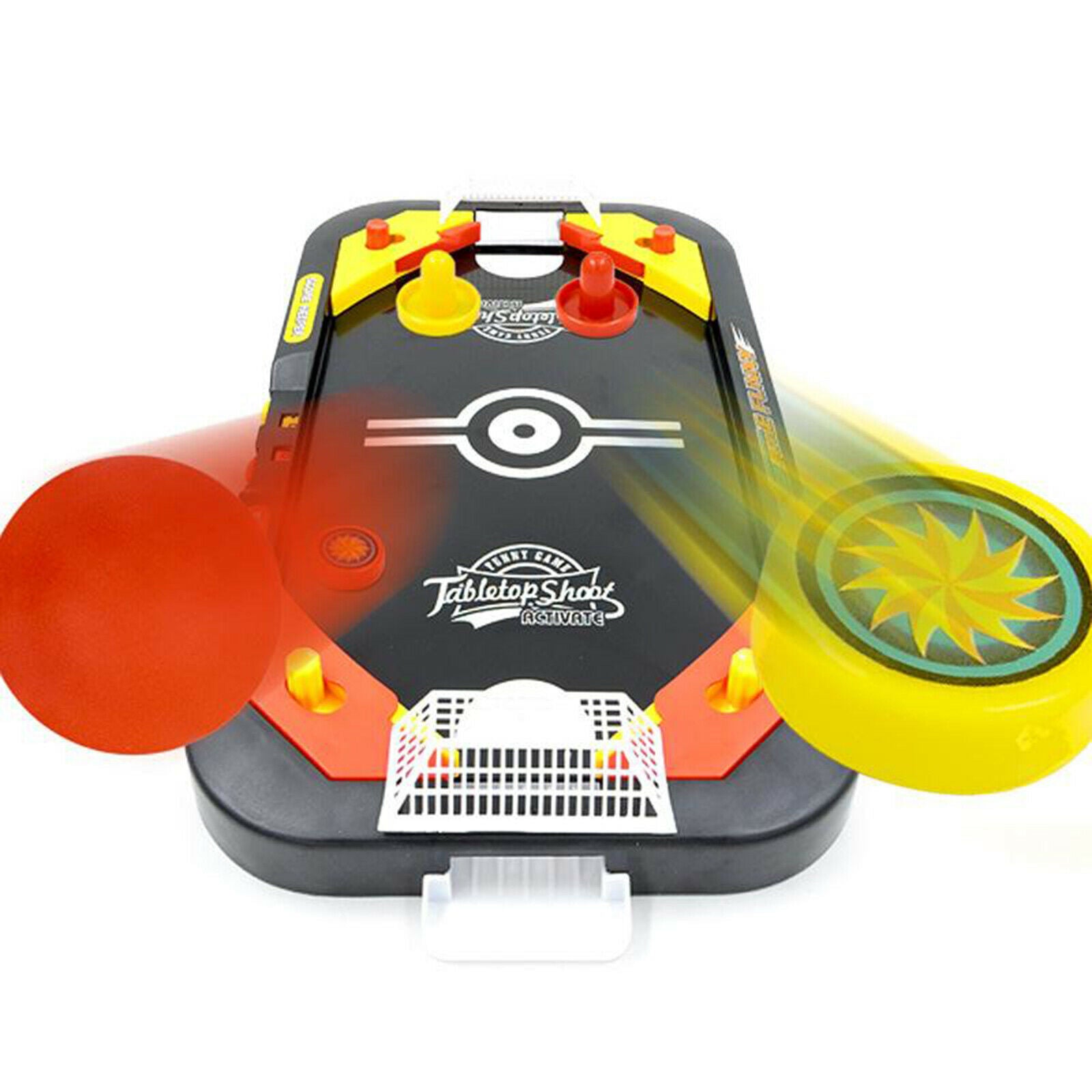 Plastic Ice Hockey Game with 2 Pucks and Pushers Party Interaction Portable